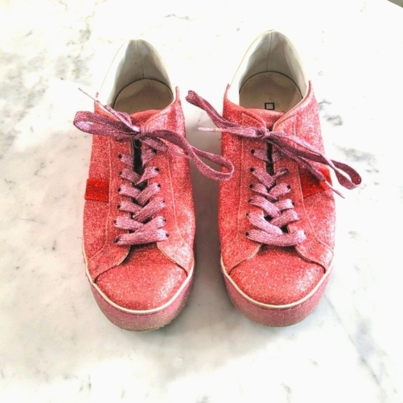 D.A.T.E. Shoes - Pink Glitter Kicks Women's